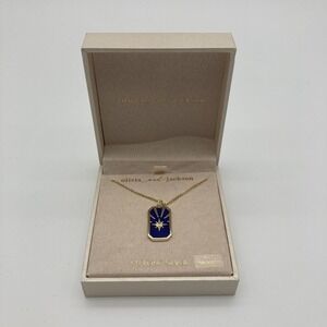 Olivia and Jackson Sterling Silver Blue Enamel North Star Medallion Necklace